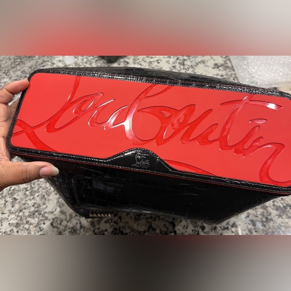 Christian Louboutin Cabarock Croc-effect glossed leather Tote handbag - Picture 8 of 14